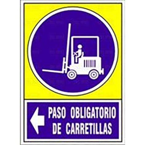 señal 658 plast.295x210''p.obl.carret''izd paso obligatorio de carretillas izquierda