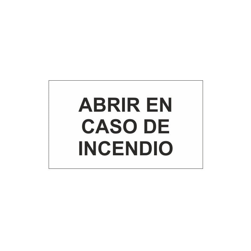 

Señal Abrir En Caso de Incendio Luminiscente 130 x 80 mm (Pack de 10)