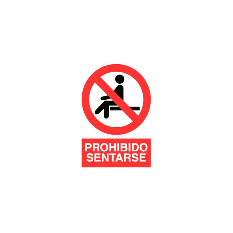 

Señal prohibido pictograma y texto - Prohibido sentarse | 210X148 - Pegatina Adhesiva