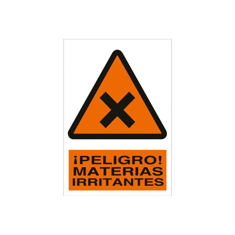 

Señal advertencia pictorama y texto - ¡Peligro! materias irritantes | Adhesivo - 210x148 mm