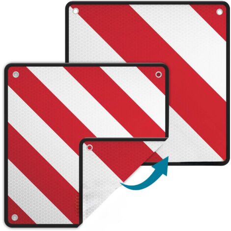RZ TOOLS Placa V20 HOMOLOGADA Aluminio Rojo Blanco Carga Sobresaliente Bicicletas Coche 50x50 CM