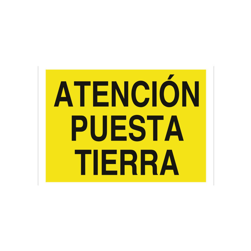 

Señal advertencia solo texto - Atención puesta tierra | 297X210 mm