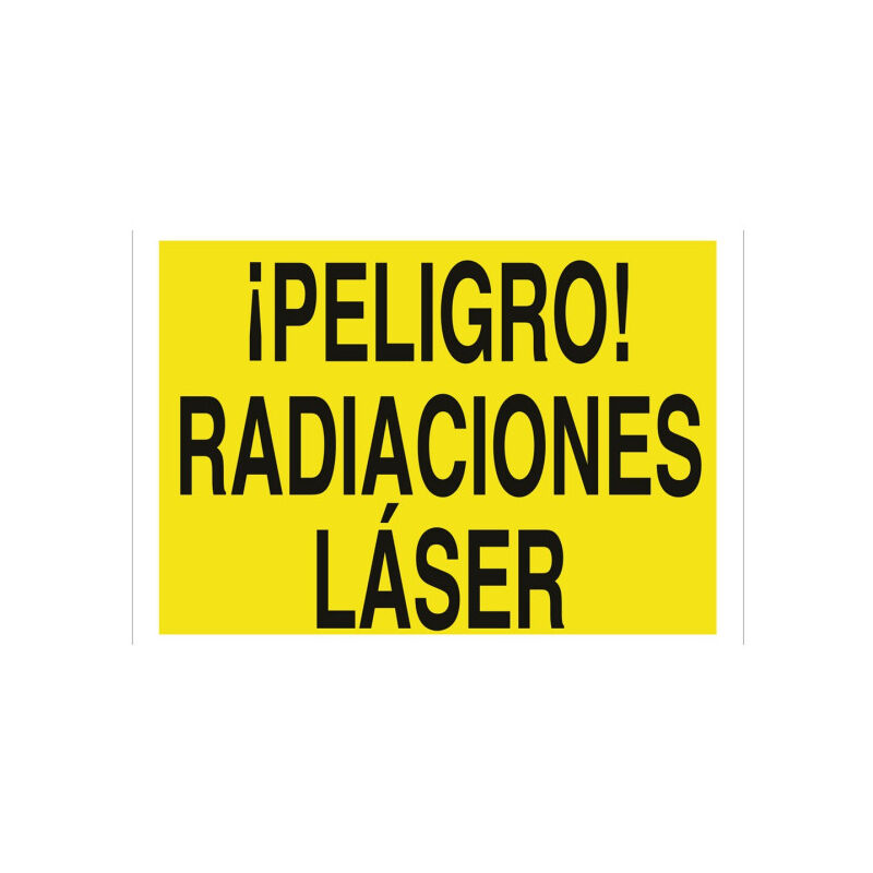 

Señal advertencia solo texto - ¡Peligro! radiaciones láser | 297X210 mm