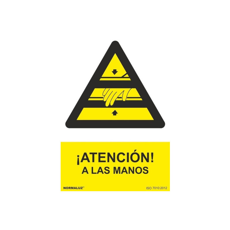 

Señal ¡Atención! A Las Manos Con Tintas UV | 200 x 300 mm - ADHESIVOS DE VINILO