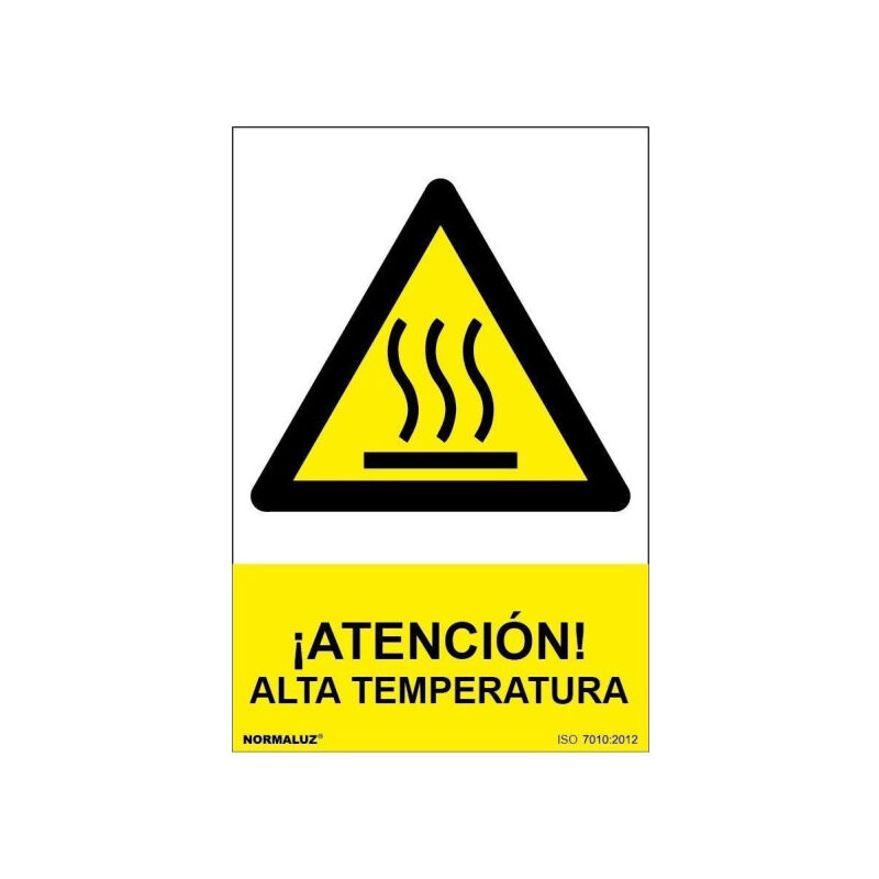 Cartel con tintas uv ¡Atención Alta Temperatura sekureco 300 x 400 mm pvc glasspack 0'7 mm
