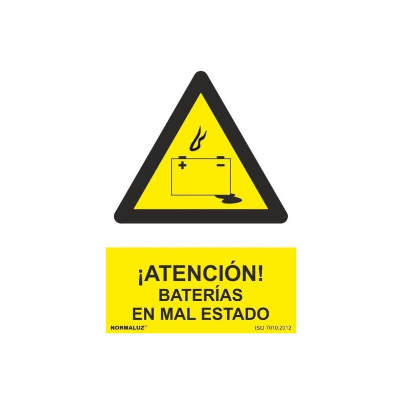 

Señal ¡Atención! Baterías En Mal Estado Con Tintas UV | 200 x 300 mm - ADHESIVOS DE VINILO