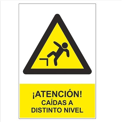 Señal Atencion caidas a Distinto nivel PVC 30x40cm  Amarillo