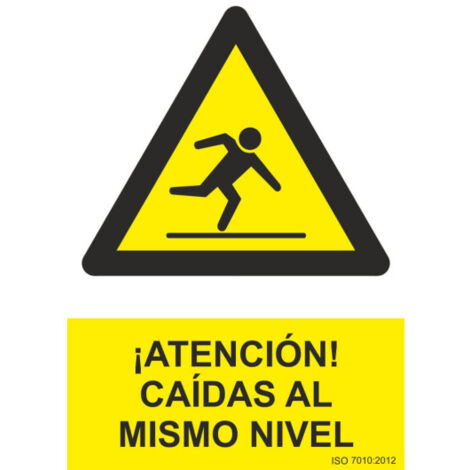 Señal ¡Atención Caídas Al Mismo Nivel (tintas UV) SEKURECO 100 x 150 mm ADHESIVOS DE VINILO