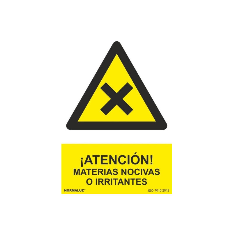 

Señal ¡Atención! Materias Nocivas o Irritantes Con Tintas UV | 210 x 300 mm - ALUMINIO 0'5 mm