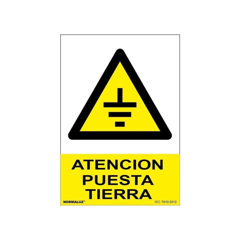 

Señal Atención Puesta Tierra Con Tintas UV | 210 x 300 mm - ALUMINIO 0'5 mm