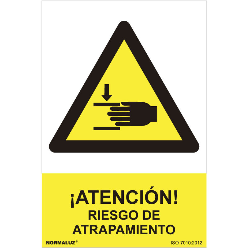 

Señal peligro 'atencion riesgo de atrapamiento' (pvc 0.7mm) 30x40cm - Normaluz