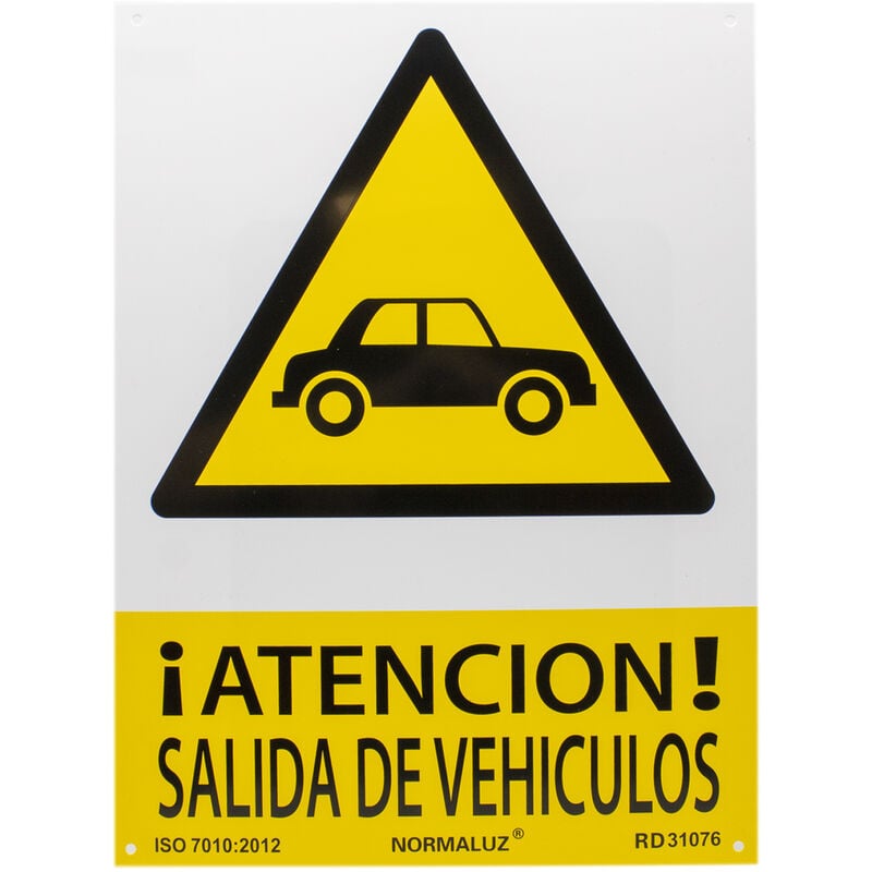 

Señal Atencion Salida De Vehiculos PVC 40x30 cm Amarillo