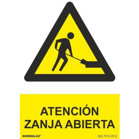 Señal Atención Zanja Abierta Con Tintas UV                         100 x 150 mm                          ADHESIVOS DE VINILO