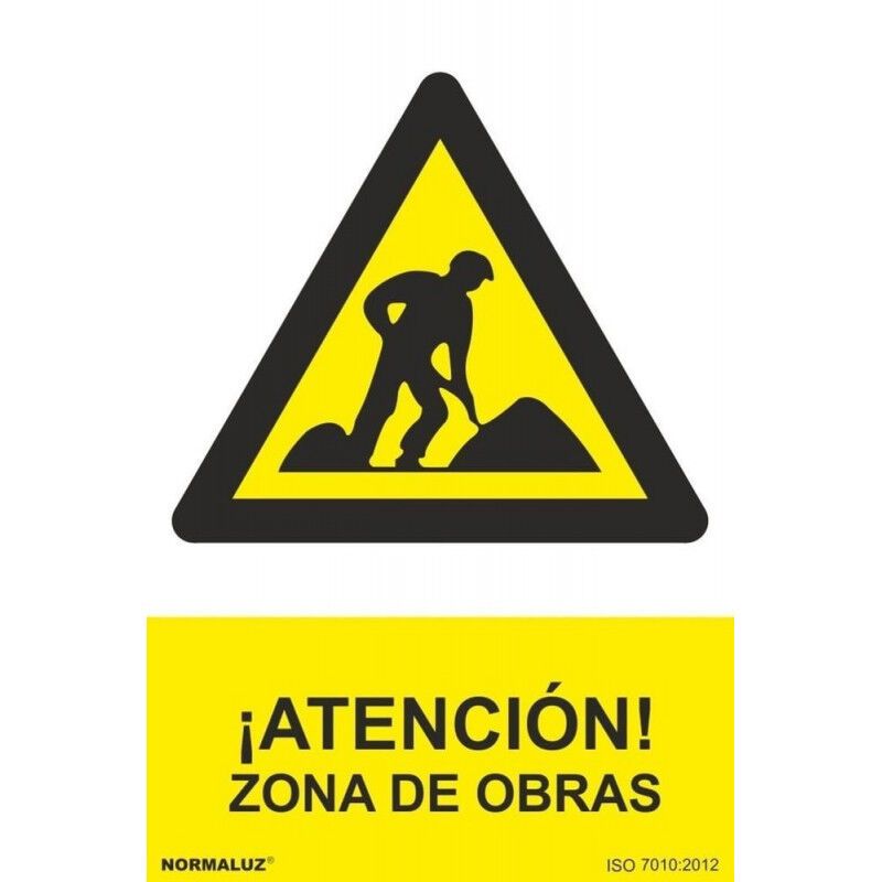 

Señal ¡Atención! Zona de Obras Con Tintas UV | 300 x 400 mm - PVC GLASSPACK 0'7 mm