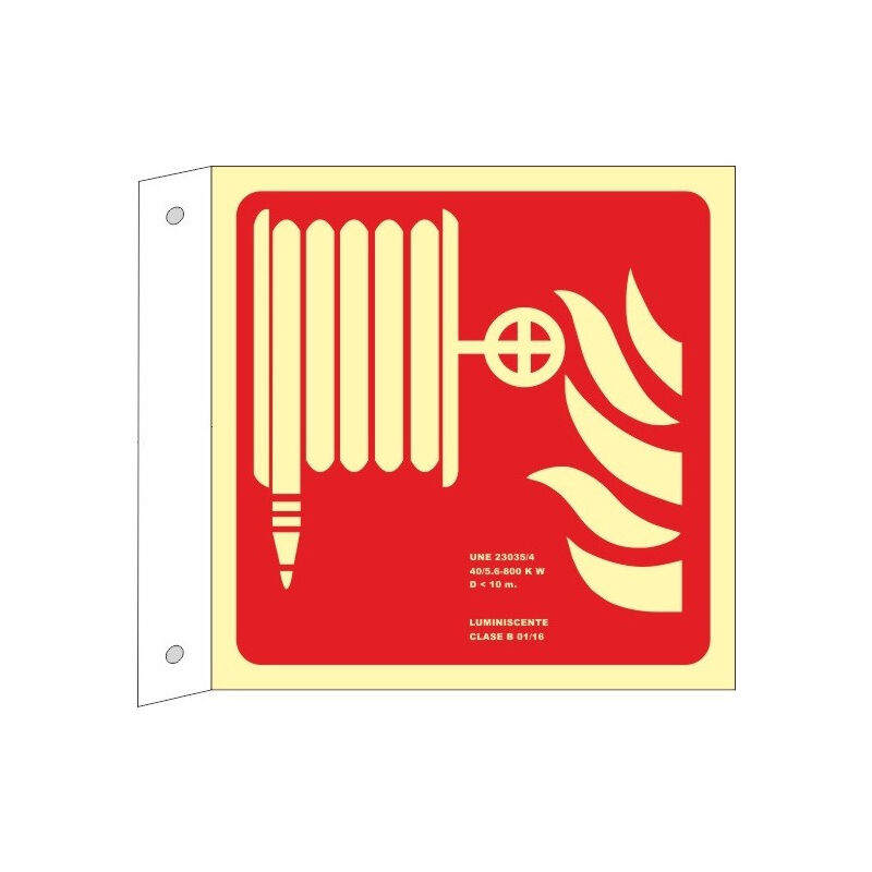 

Señal Boca de Incendio (Sin Texto) Banderola Luminiscente | CLASE B (PVC 0'7 mm) - 210 x 210 mm