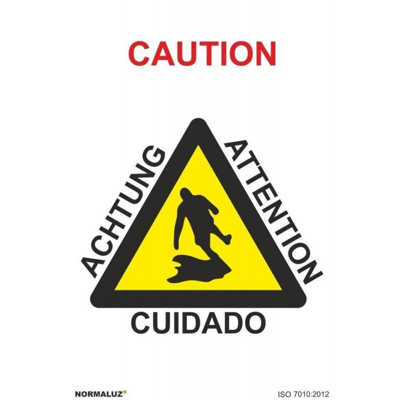 

Señal Caution / Cuidado / Achtung / Attention Con Tintas UV | 300 x 400 mm - PVC GLASSPACK 0'7 mm