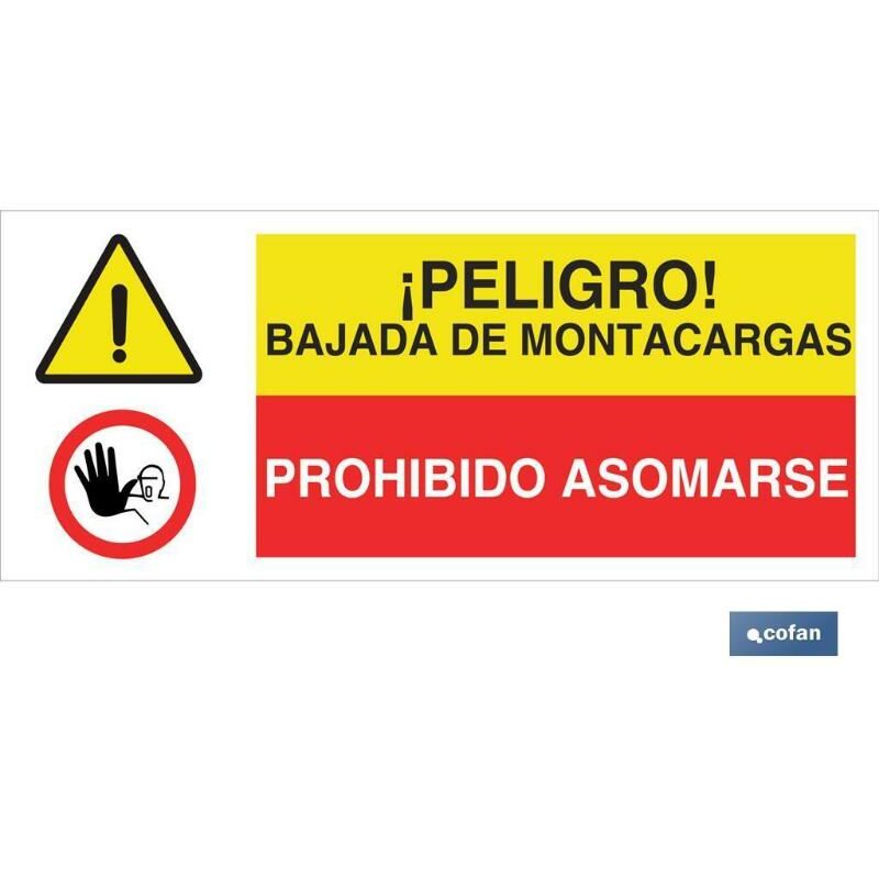 

PLIMPO señal poliestireno 1,5mm 507x210 combinada peligro/prohibición