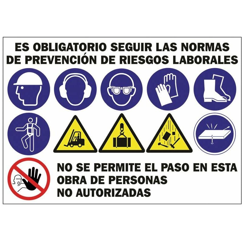 

Señal Combinada De Obras Pvc 70X100
