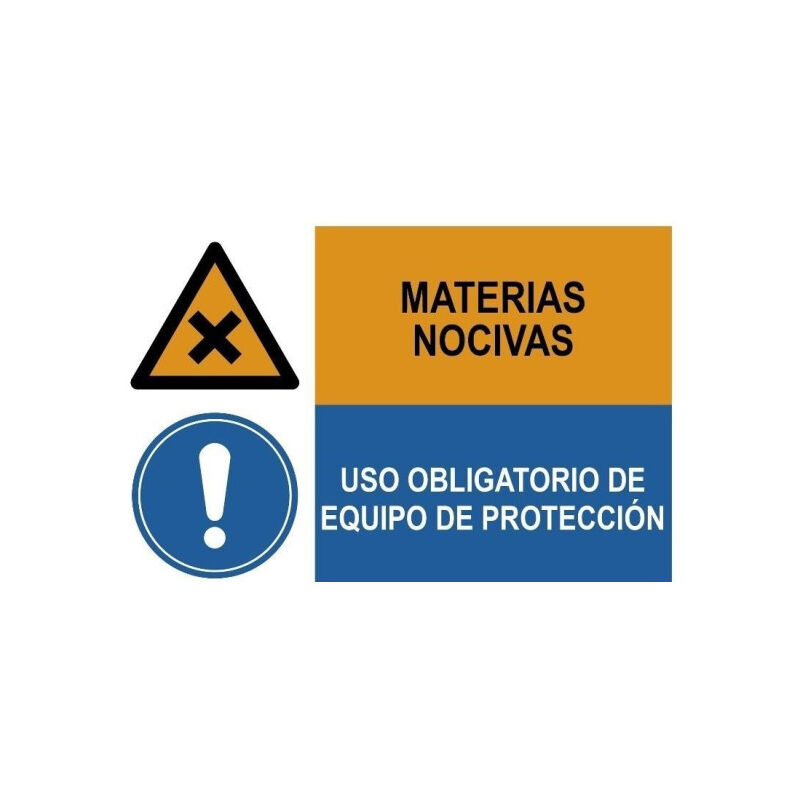 

Señal combinada materias nocivas uso equipo protección | Adhesivo vinilo