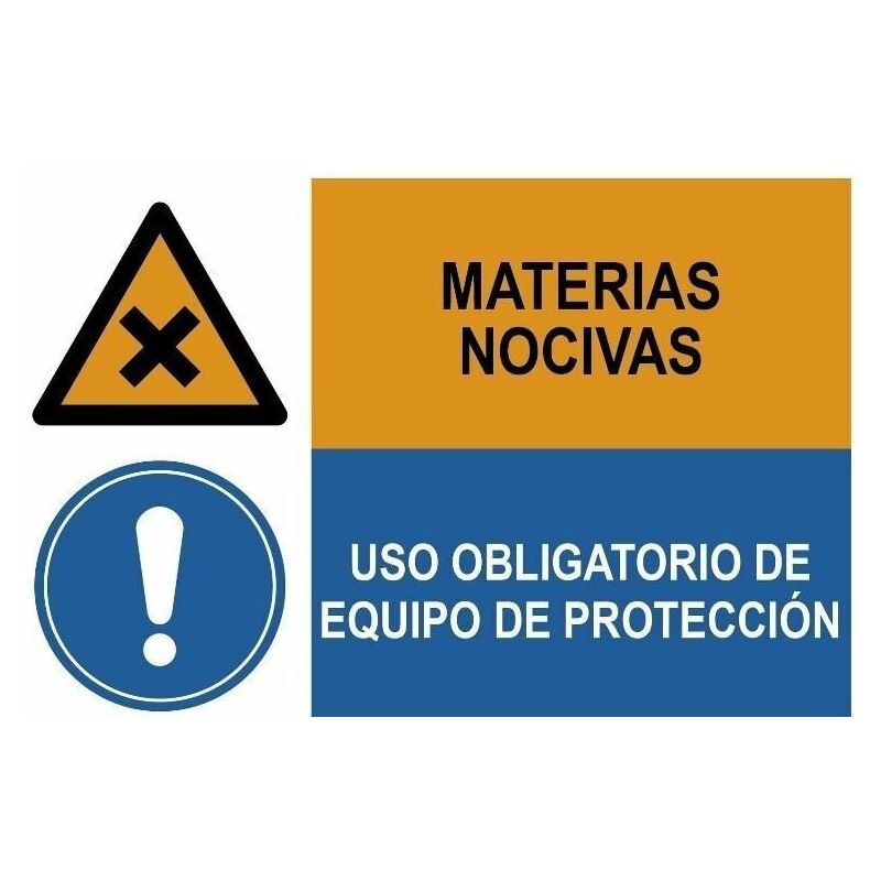 

Señal combinada materias nocivas uso equipo protección | PVC Blanco 07 mm