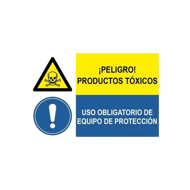 

Señal combinada peligro productos tóxicos uso obligatorio equipo | Adhesivo vinilo