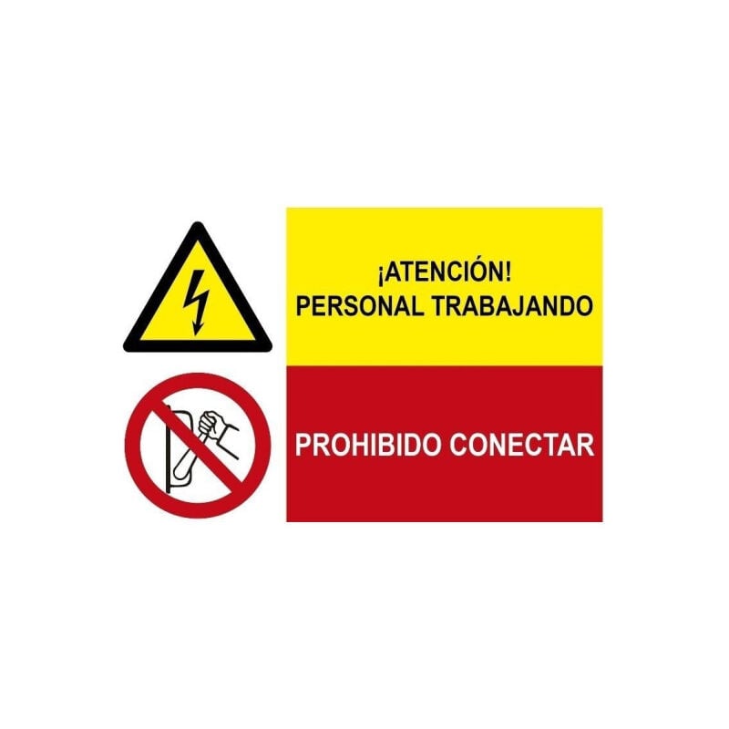

Señal combinada riesgo de incendio y solo personal autorizado | PVC Blanco 07 mm