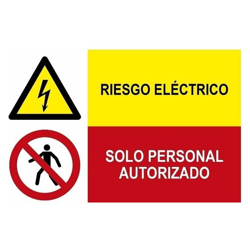 Sekureco - Señal combinada riesgo eléctrico Solo personal autorizado Adhesivo vinilo