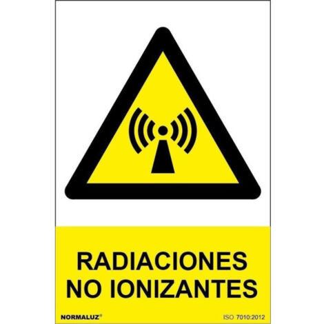 Señal con tintas UV Radiaciones No Ionizantes SEKURECO                         100 x 150 mm                          ADHESIVOS DE VINILO