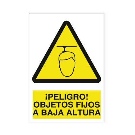 Señal de advertencia Objetos fijos a baja altura                                                   Poliestireno       210X148 mm