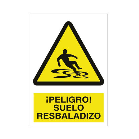 Señal de advertencia ¡Peligro suelo resbaladizo                                                   Poliestireno       210X148 mm