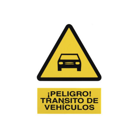 Señal de advertencia Peligro Tránsito de Vehículos                                                   Poliestireno       210X148 mm