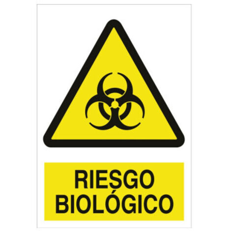 Señal de advertencia sobre Riesgo biológico (3 tamaños)                                                   Poliestireno       210X148 mm
