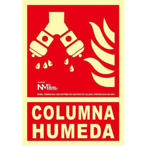 Señal de alerta Columna húmeda Luminiscente SEKURECO                                                   PVC Glasspack 0'4 mm