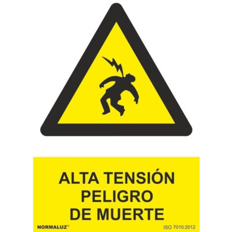 Señal de Alta Tensión Peligro de Muerte SEKURECO                         150 x 200 mm                          ADHESIVOS DE VINILO