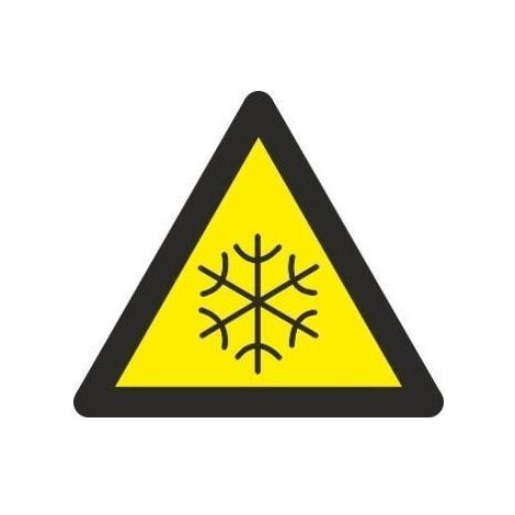 Señal de ¡Atención Baja Temperatura Lado 90mm (Pack de 10) SEKURECO