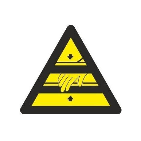 Señal de ¡Atención Peligro cortes de manos Lado 90 mm (Pack de 10) SEKURECO