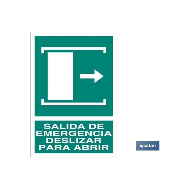

PLIMPO señal luminescente 148x105mm salida de emergencia deslizar para abrir