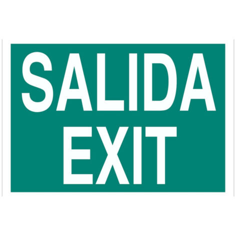 Señal de evacuación Salida Exit de solo texto Señal PVC luminiscente 210X148
