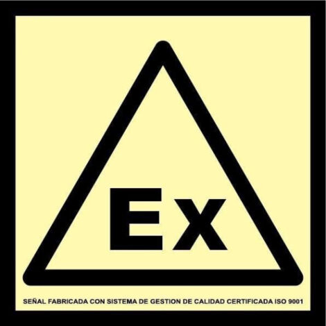 Señal de extinción Clase A 210 x 210 mm Atmosferas Explosivas FA0A450                                                   Clase A (PVC 1 mm)