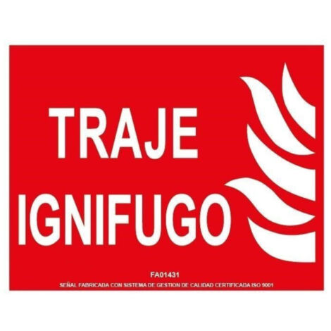Señal de extinción Clase A Traje Ignífugo SEKURECO                                                   Clase A (ALUMINIO 0'5 mm)