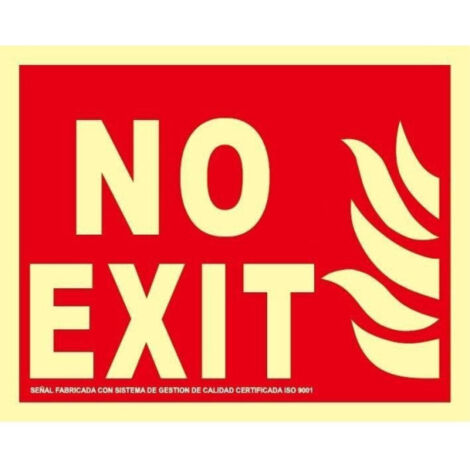 Señal de extinción No Exit en aluminio Clase A SEKURECO