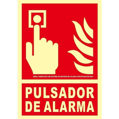 Señal de extinción Pulsador de alarma en aluminio Clase A SEKURECO                         210 x 300 mm                          Clase A (ALUMINIO 0'5 mm)