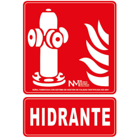Señal de hidrante luminiscente 210 x 300 mm SEKURECO                         210 x 300 mm                          CLASE A (ALUMINIO 0'5 mm)
