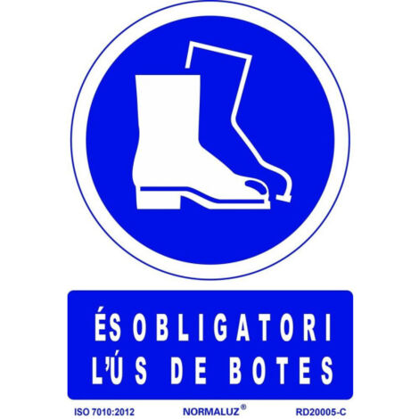 Señal de obligación en Catalán "És Obligatori L´Ús De Botes" SEKURECO