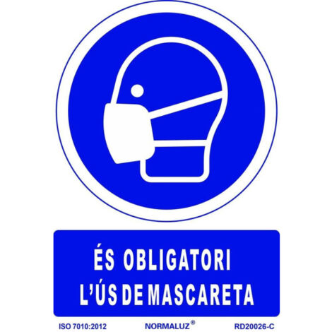 Señal de obligación en Catalán "És Obligatori L´Ús De Mascareta" SEKURECO