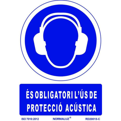 Señal de obligación en Catalán "És Obligatori L´Ús De Protecció Acústica" SEKURECO