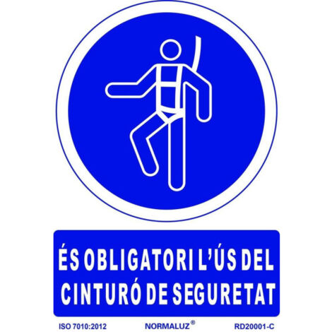 Señal de obligación en Catalán "És Obligatori L´Ús Del Cinturó De Seguretat" SEKURECO