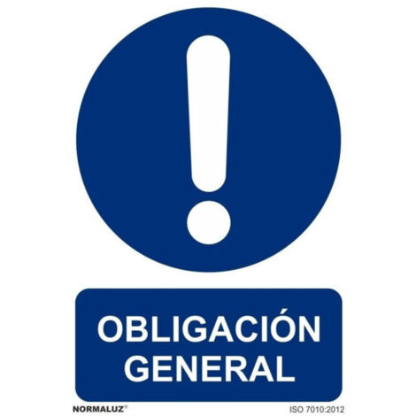 Señal de Obligación General con tintas UV SEKURECO                         100 x 150 mm                          ADHESIVOS DE VINILO