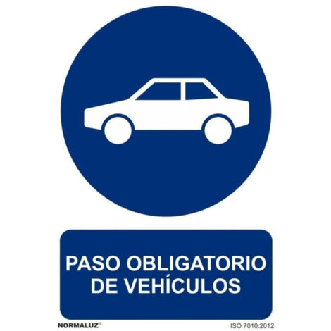 Señal de Paso Obligatorio de Vehículos, con tintas UV SEKURECO                         100 x 150 mm                          ADHESIVOS DE VINILO