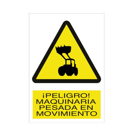 Señal de Peligro Maquinaria pesada en movimiento                                                   Poliestireno       420X297 mm